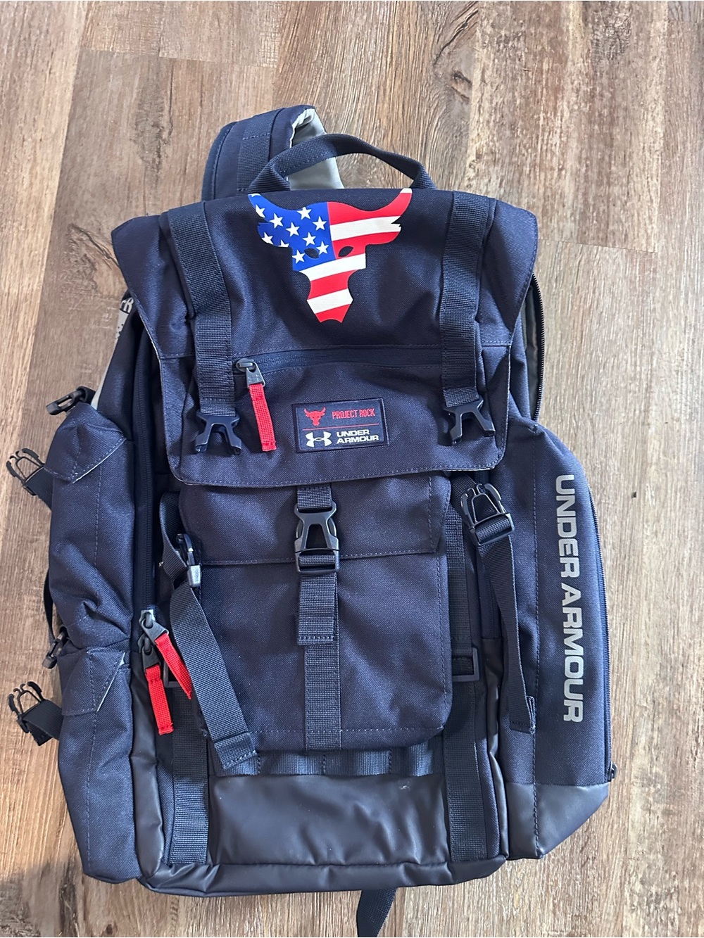 navy blue Under Armour UA x Project Rock Freedom Regiment Backpack